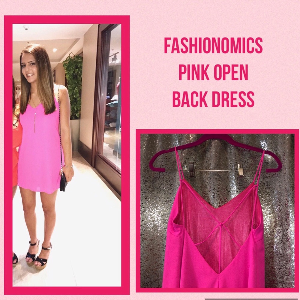 Pink Open Back Mini Dress